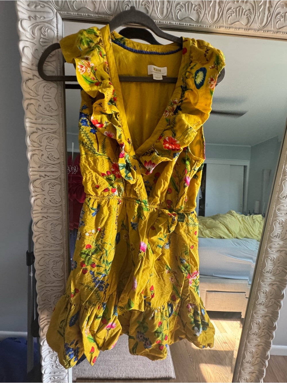 Anthropologie Maeve - Yellow Floral Ruffle Dress